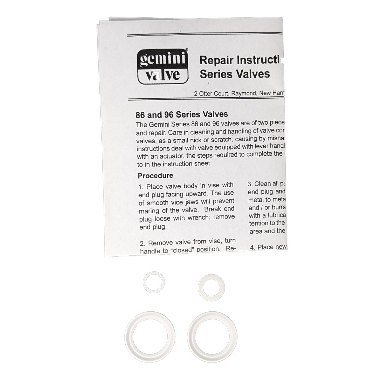 Gemini Actuator Valve Repair / Rebuild Kit