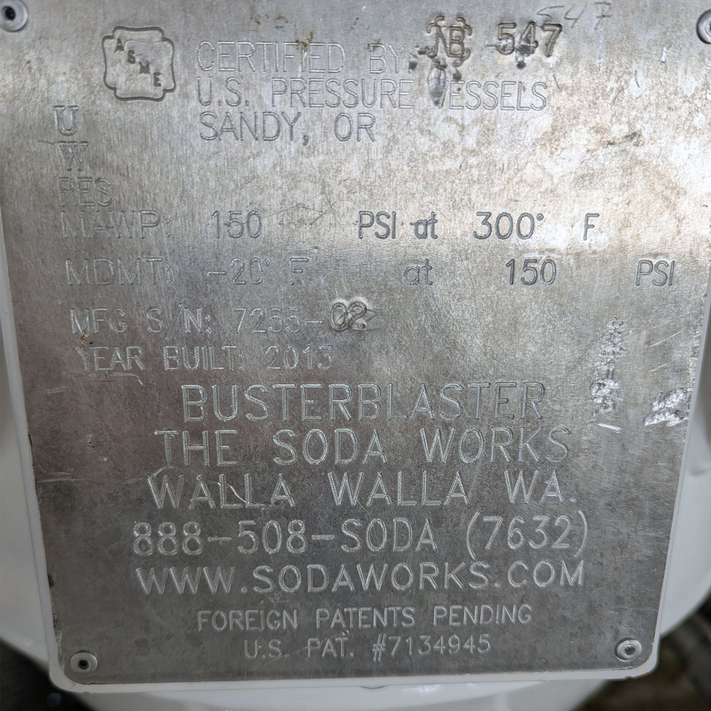 Pre Owned 2016 Soda Works Mobile System 185 CFM (201608220005, 350 Hours)